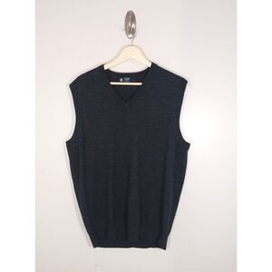 J. Crew Wool Academia Career Men's Gray V-Neck Sweater Vest Size L